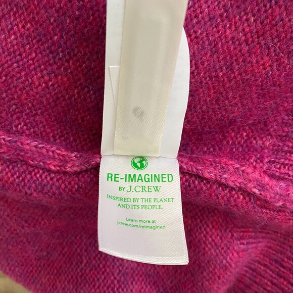 J Crew Relaxed Saddle Sleeve Crewneck Sweater - Heather Fuchsia - NWOT - S - Picture 12 of 15